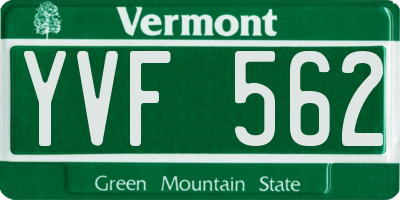 VT license plate YVF562