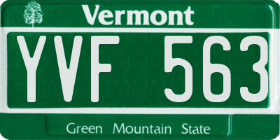 VT license plate YVF563