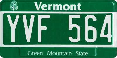 VT license plate YVF564