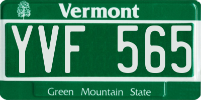 VT license plate YVF565