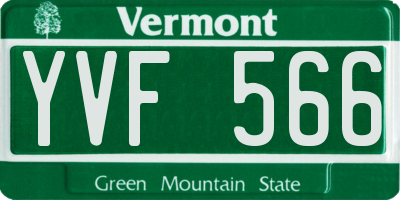 VT license plate YVF566