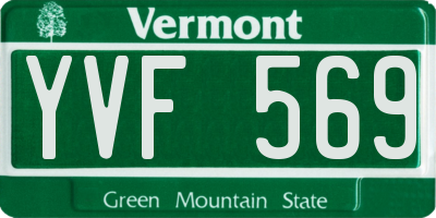 VT license plate YVF569