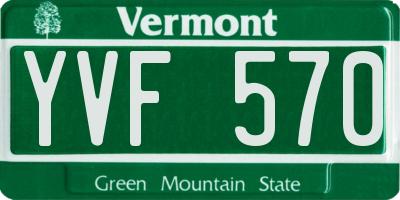 VT license plate YVF570
