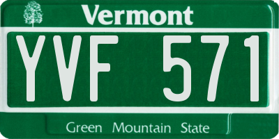 VT license plate YVF571