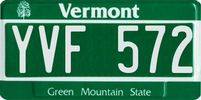 VT license plate YVF572