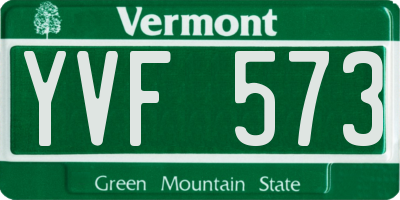 VT license plate YVF573