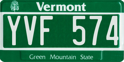 VT license plate YVF574