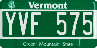 VT license plate YVF575