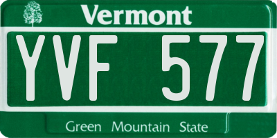 VT license plate YVF577