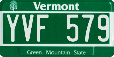 VT license plate YVF579