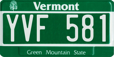 VT license plate YVF581