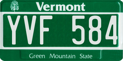 VT license plate YVF584