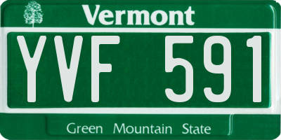 VT license plate YVF591