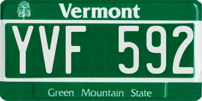 VT license plate YVF592