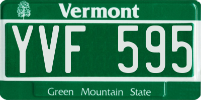 VT license plate YVF595