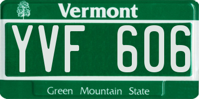VT license plate YVF606