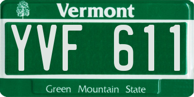 VT license plate YVF611