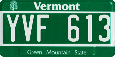 VT license plate YVF613