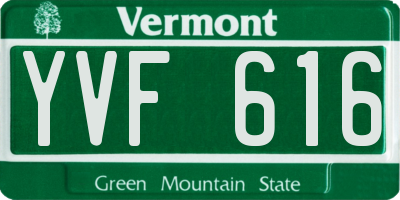 VT license plate YVF616