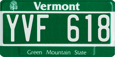VT license plate YVF618