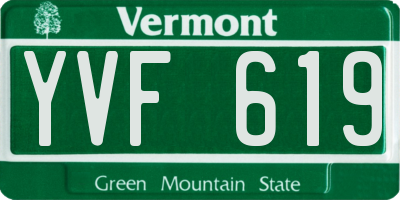VT license plate YVF619