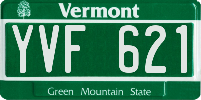 VT license plate YVF621