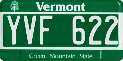VT license plate YVF622