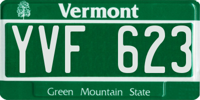 VT license plate YVF623