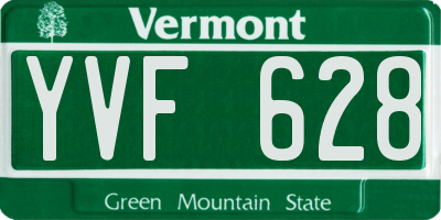 VT license plate YVF628