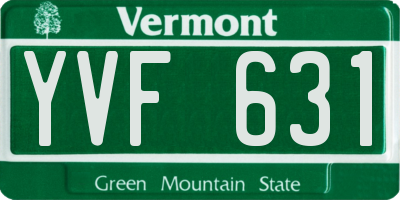 VT license plate YVF631