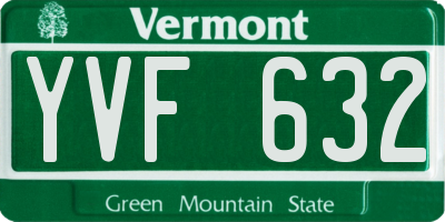 VT license plate YVF632
