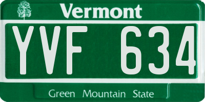 VT license plate YVF634