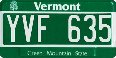 VT license plate YVF635