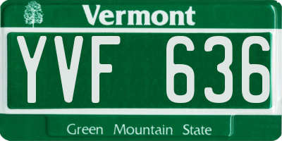VT license plate YVF636