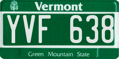 VT license plate YVF638
