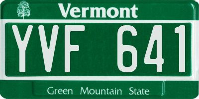 VT license plate YVF641