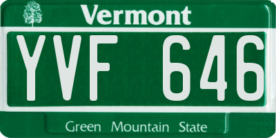 VT license plate YVF646