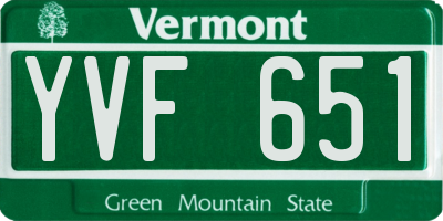 VT license plate YVF651