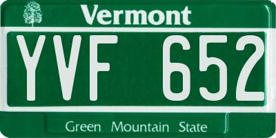 VT license plate YVF652