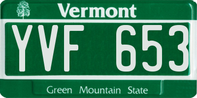 VT license plate YVF653