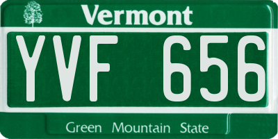 VT license plate YVF656