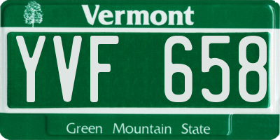 VT license plate YVF658
