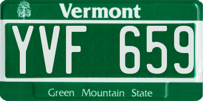 VT license plate YVF659
