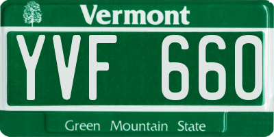 VT license plate YVF660