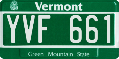 VT license plate YVF661