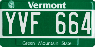 VT license plate YVF664