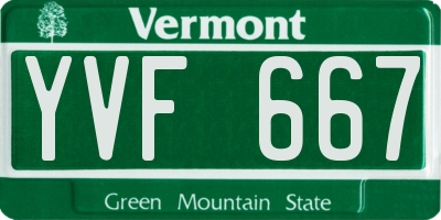 VT license plate YVF667