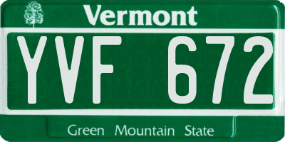 VT license plate YVF672