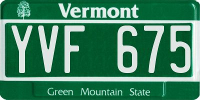 VT license plate YVF675
