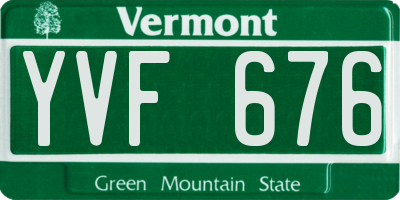 VT license plate YVF676